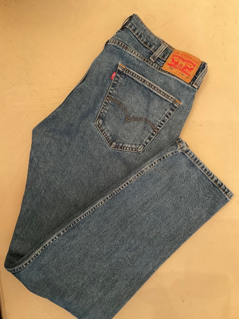 Levis 505 Jeans Mens Regular Fit Straight Leg size 38 34